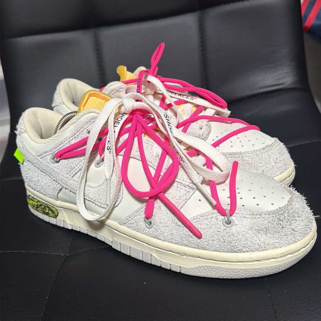 Off-White × Nike Dunk Low "Sail/Neutral Gray/Hyper Pink"