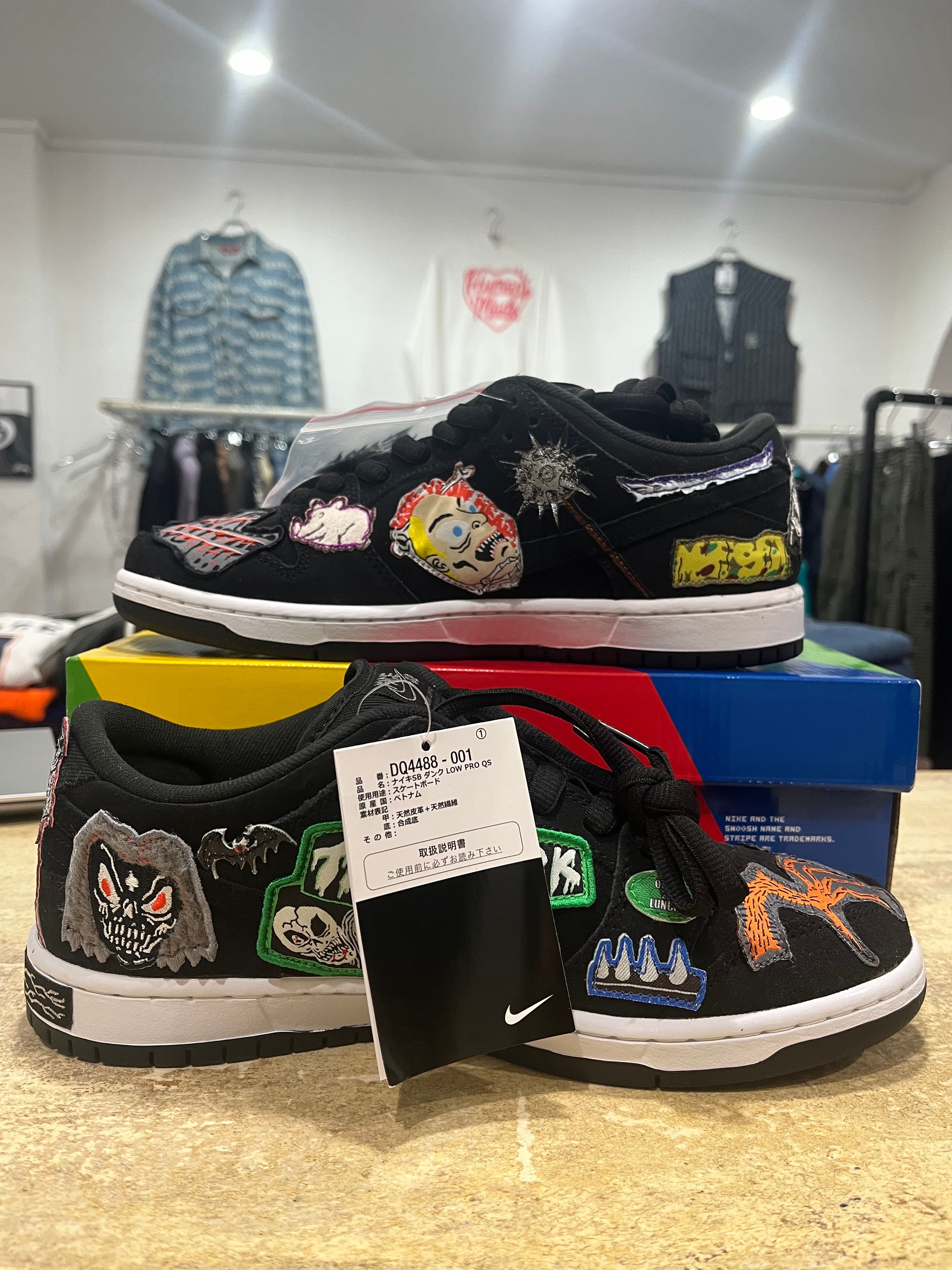 Neck face × Nike SB Dunk Low "Black/White/Multi Color"