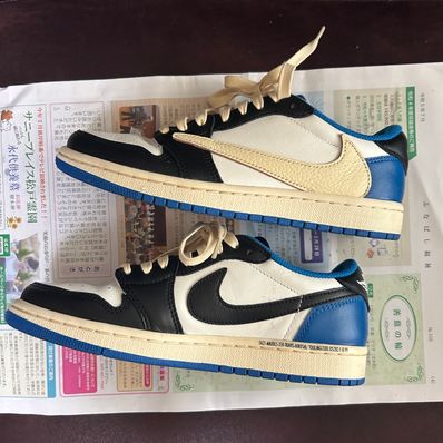 Travis Scott × fragment design × Nike Air Jordan 1 Low OG SP "Military Blue"