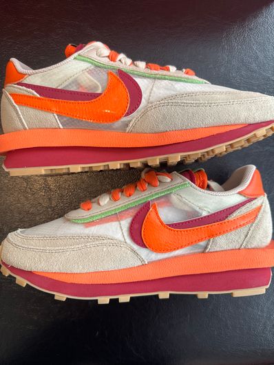 CLOT × Sacai × Nike LD Waffle "Orange Blaze"