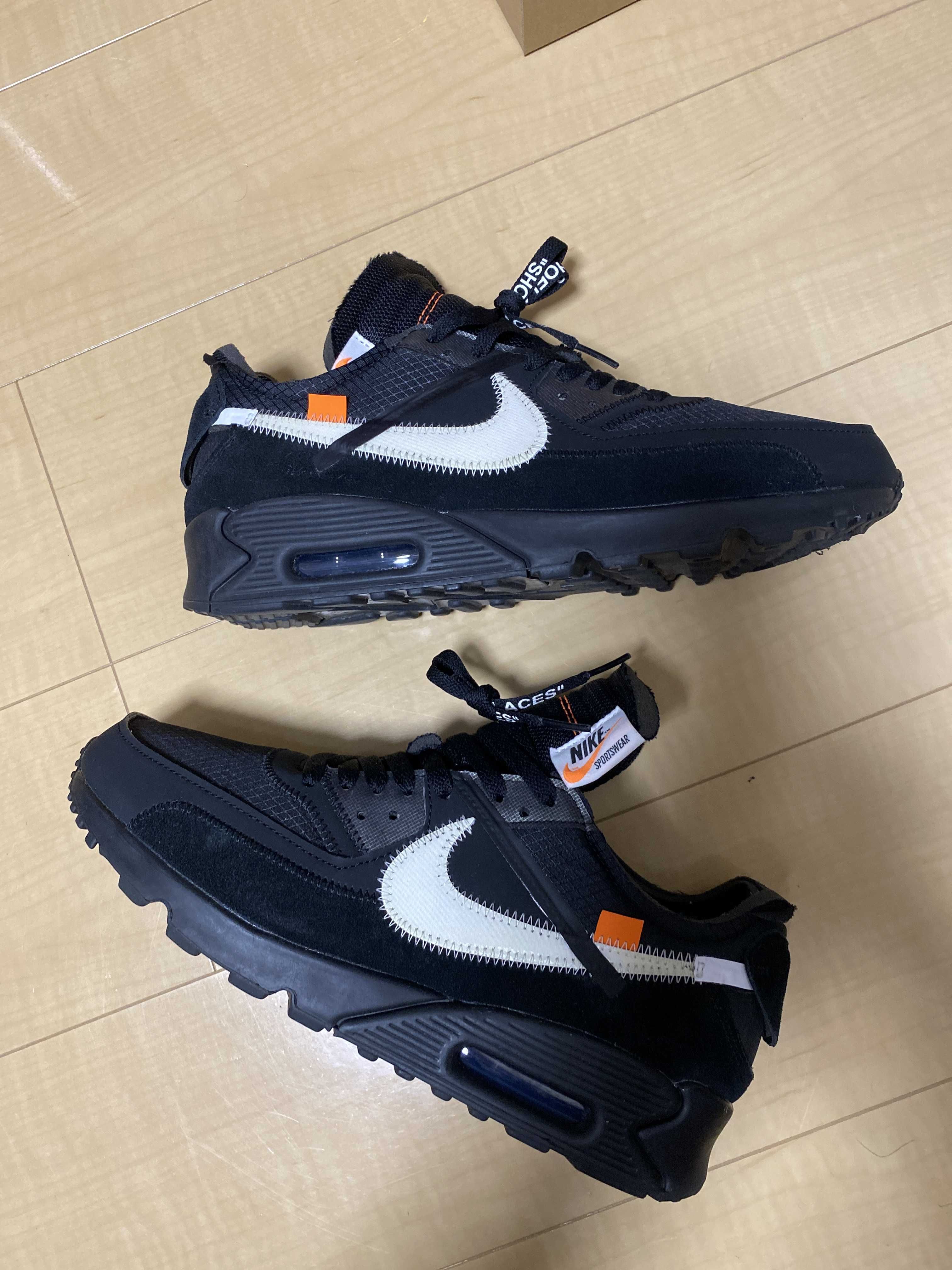 Off-White × Nike Air Max 90 "Black/Black-Cone-White"