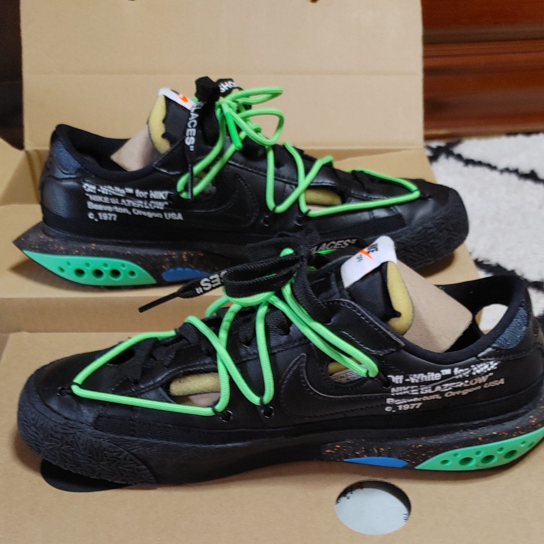 Off-White × Nike Blazer Low "Black and Electro Green"