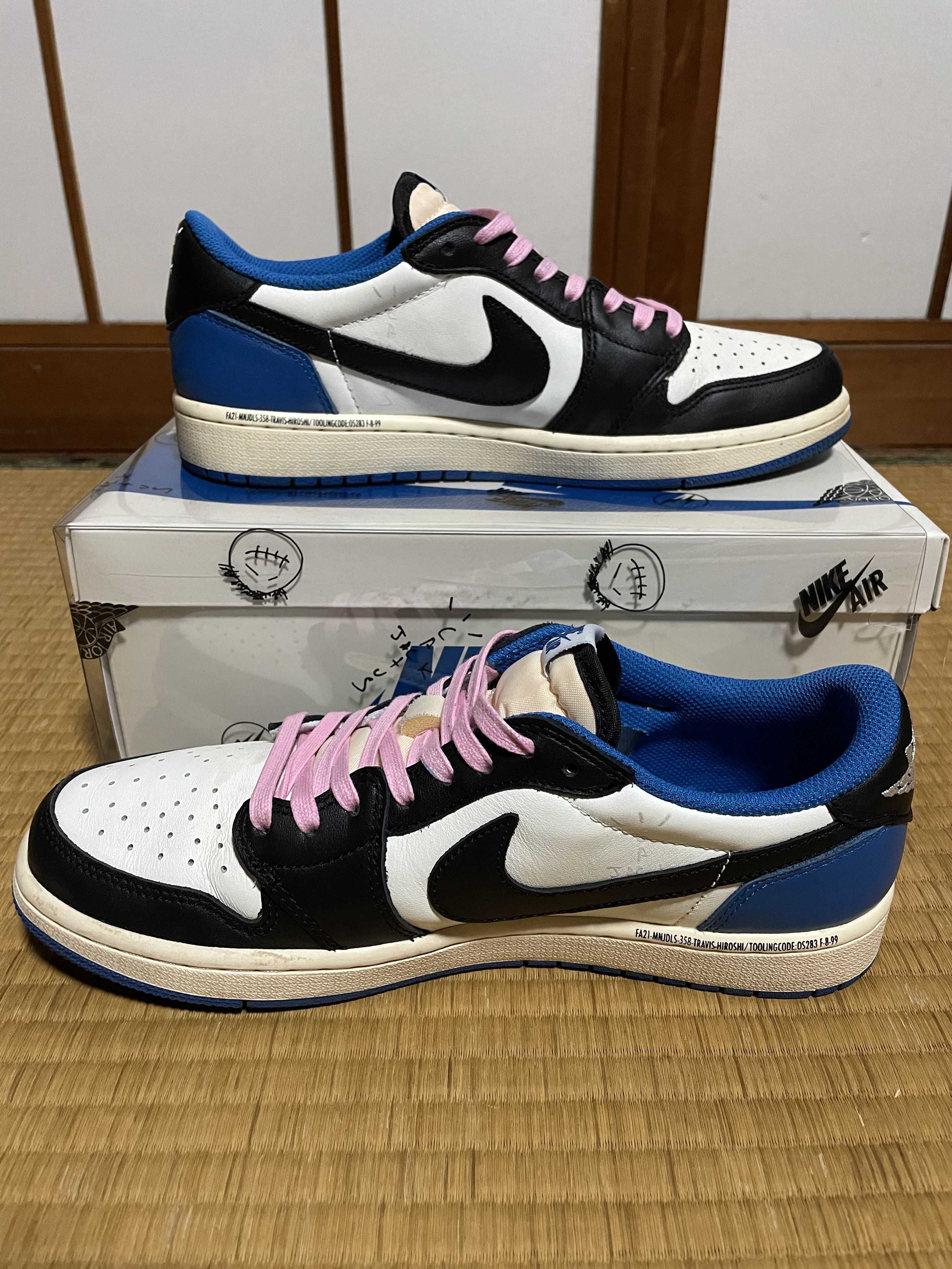 Travis Scott × fragment design × Nike Air Jordan 1 Low OG SP "Military Blue"