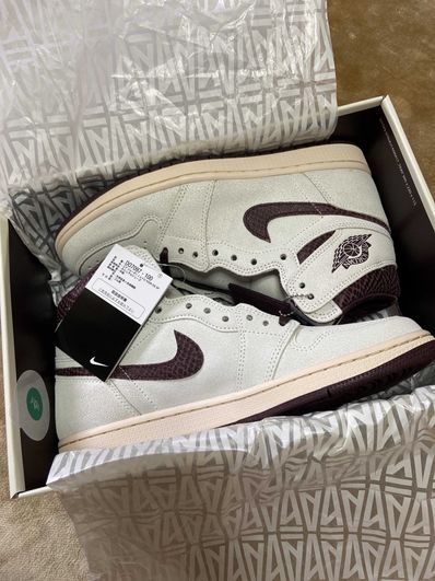 A Ma Maniere × Nike Air Jordan 1 Retro High OG "Sail and Burgundy"