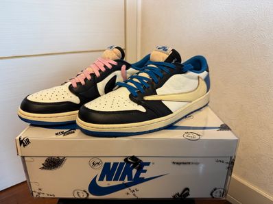 Travis Scott × fragment design × Nike Air Jordan 1 Low OG SP "Military Blue"