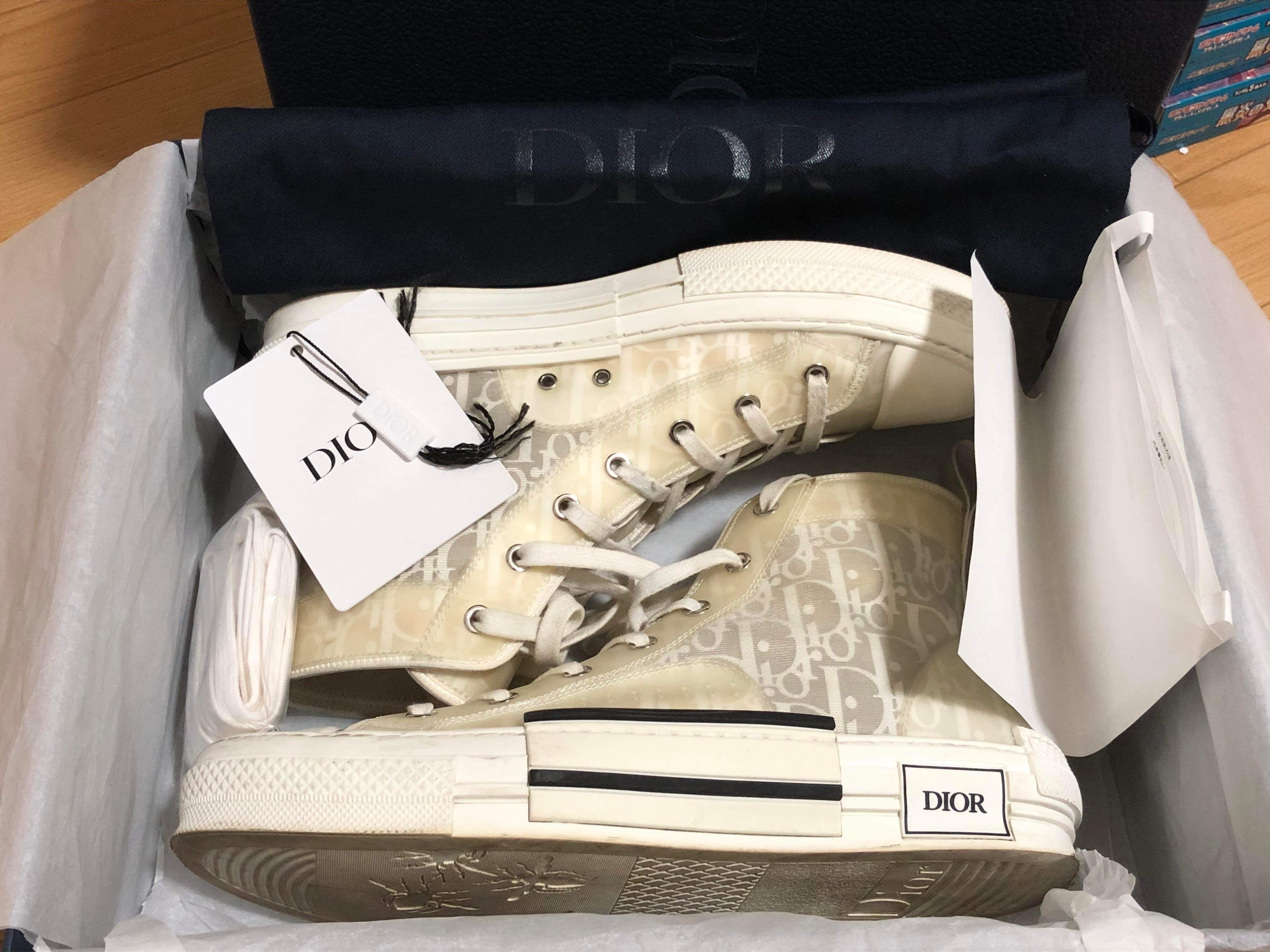 Dior B23 High Top Sneaker Dior Oblique Canvas "Clear"