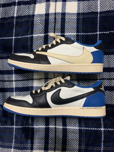 Travis Scott × fragment design × Nike Air Jordan 1 Low OG SP "Military Blue"