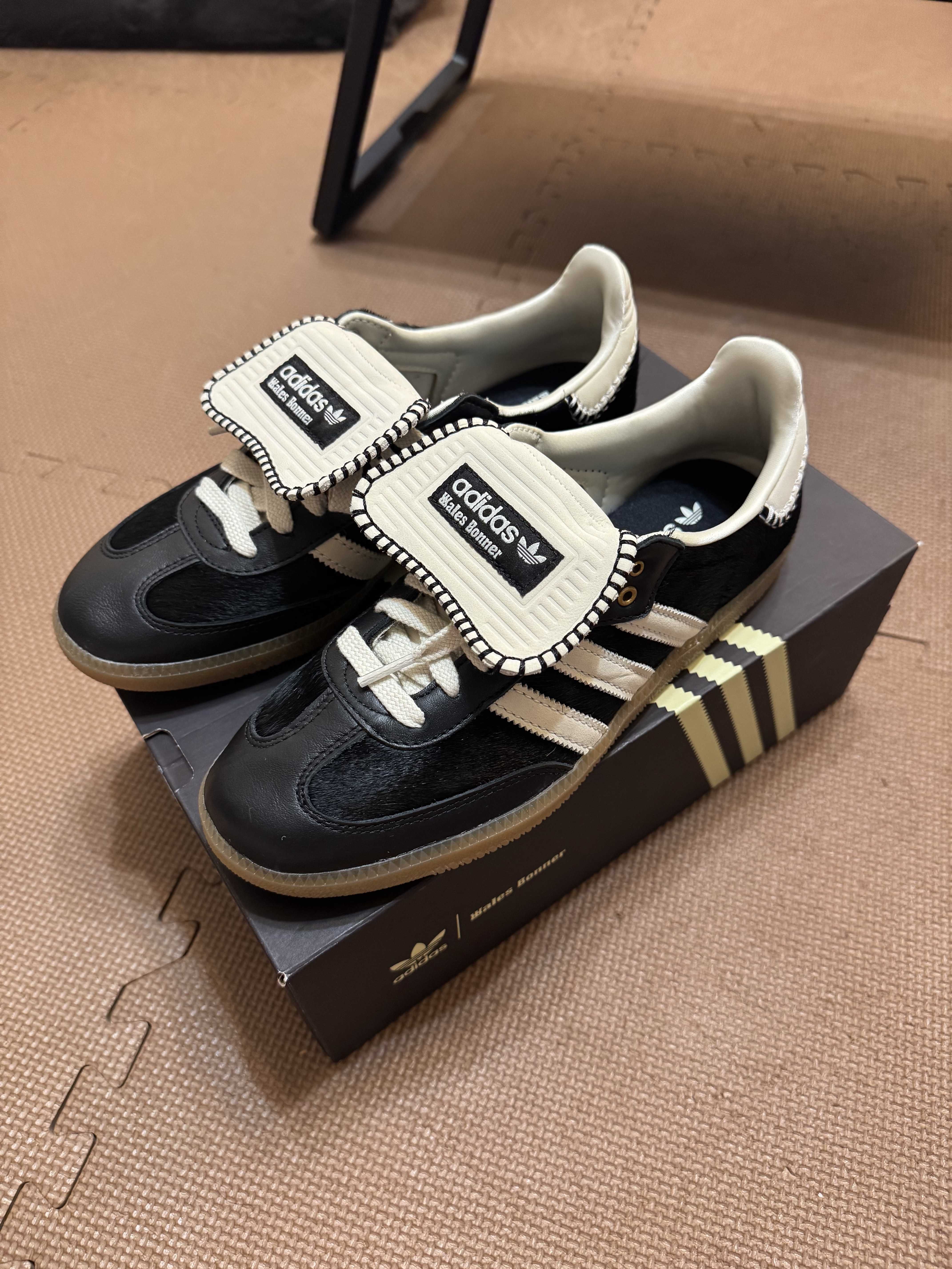 Wales Bonner × adidas Samba Pony Tonal Low "Core Black/Cream White"