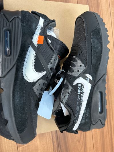 Off-White × Nike Air Max 90 "Black/Black-Cone-White"