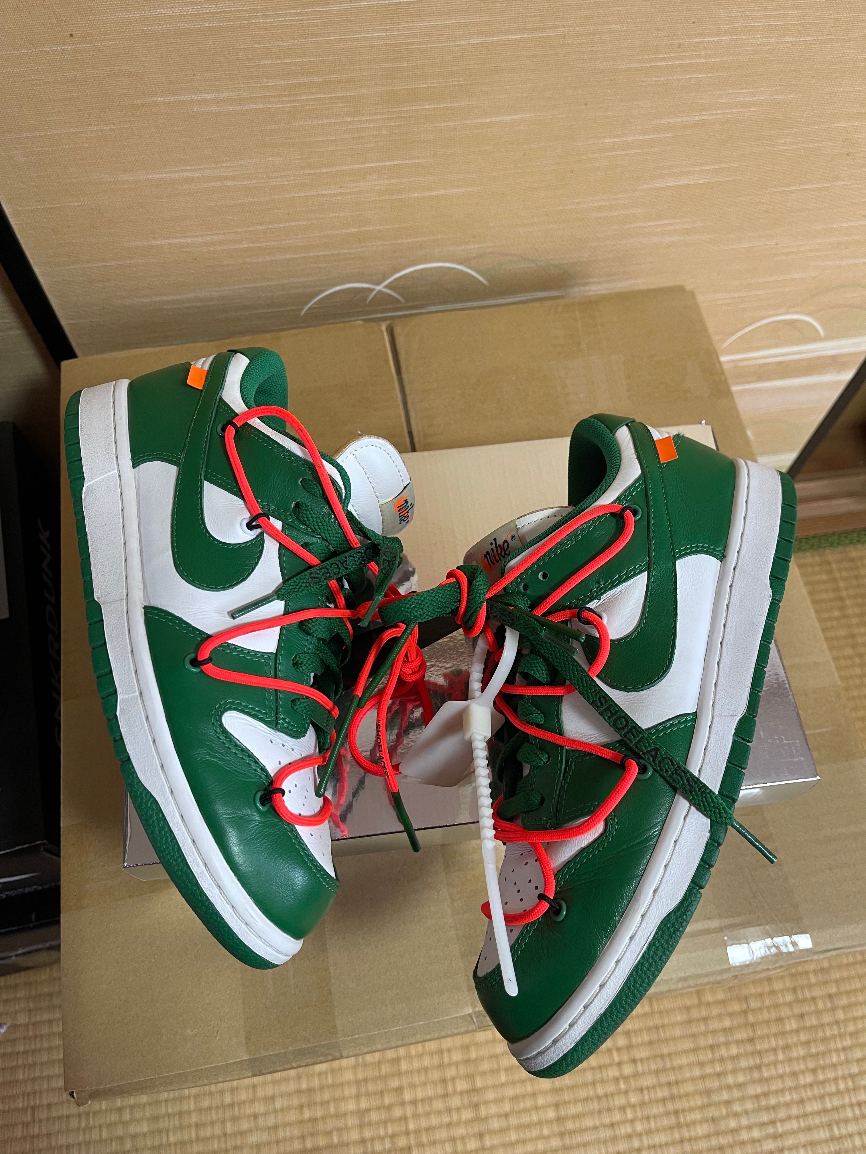 Off-White × Nike Dunk Low "White/Pine Green"