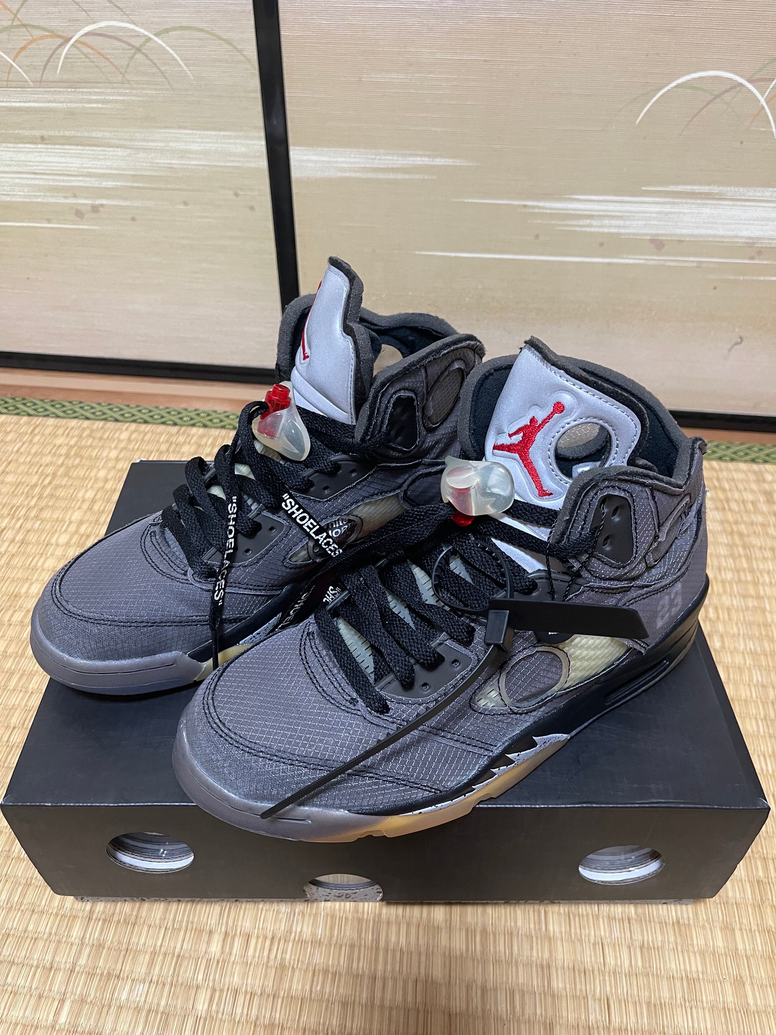 Off-White × Nike Air Jordan 5 "Black/Muslin/Fire Red"