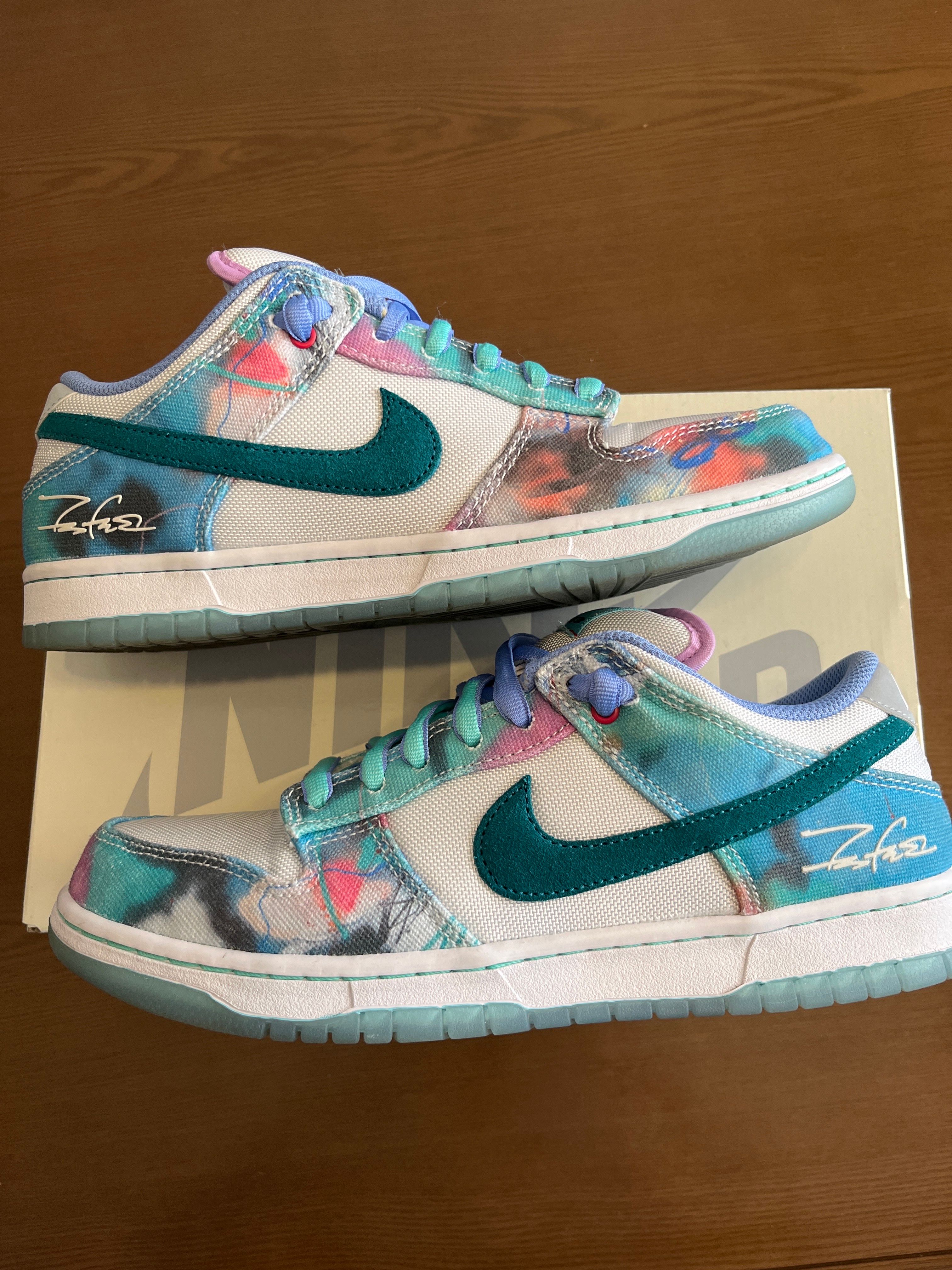 Futura × Nike SB Dunk Low "White and Geode Teal"