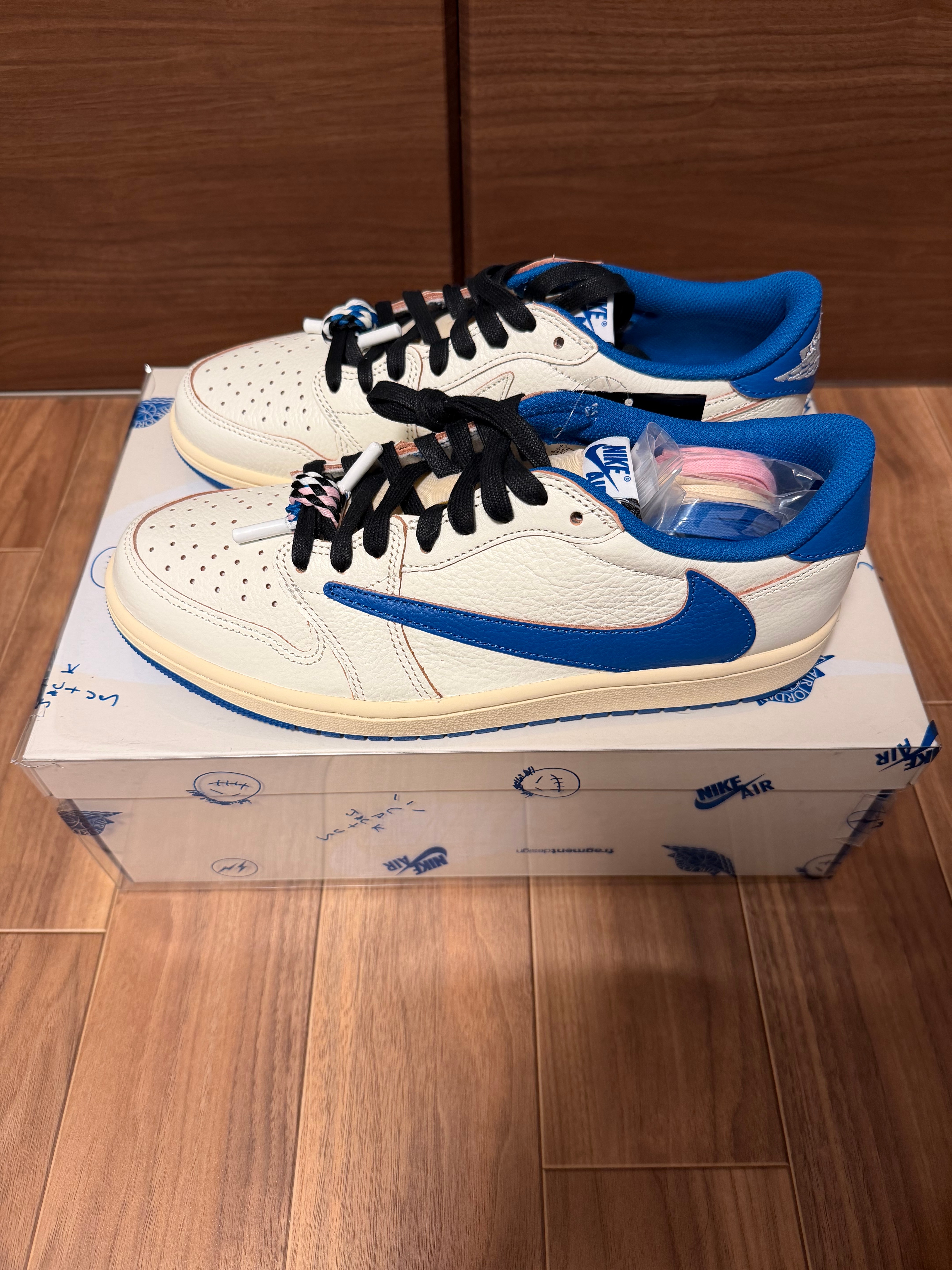 Travis Scott × fragment design × Nike Air Jordan 1 Low OG "Sail/Military Blue"
