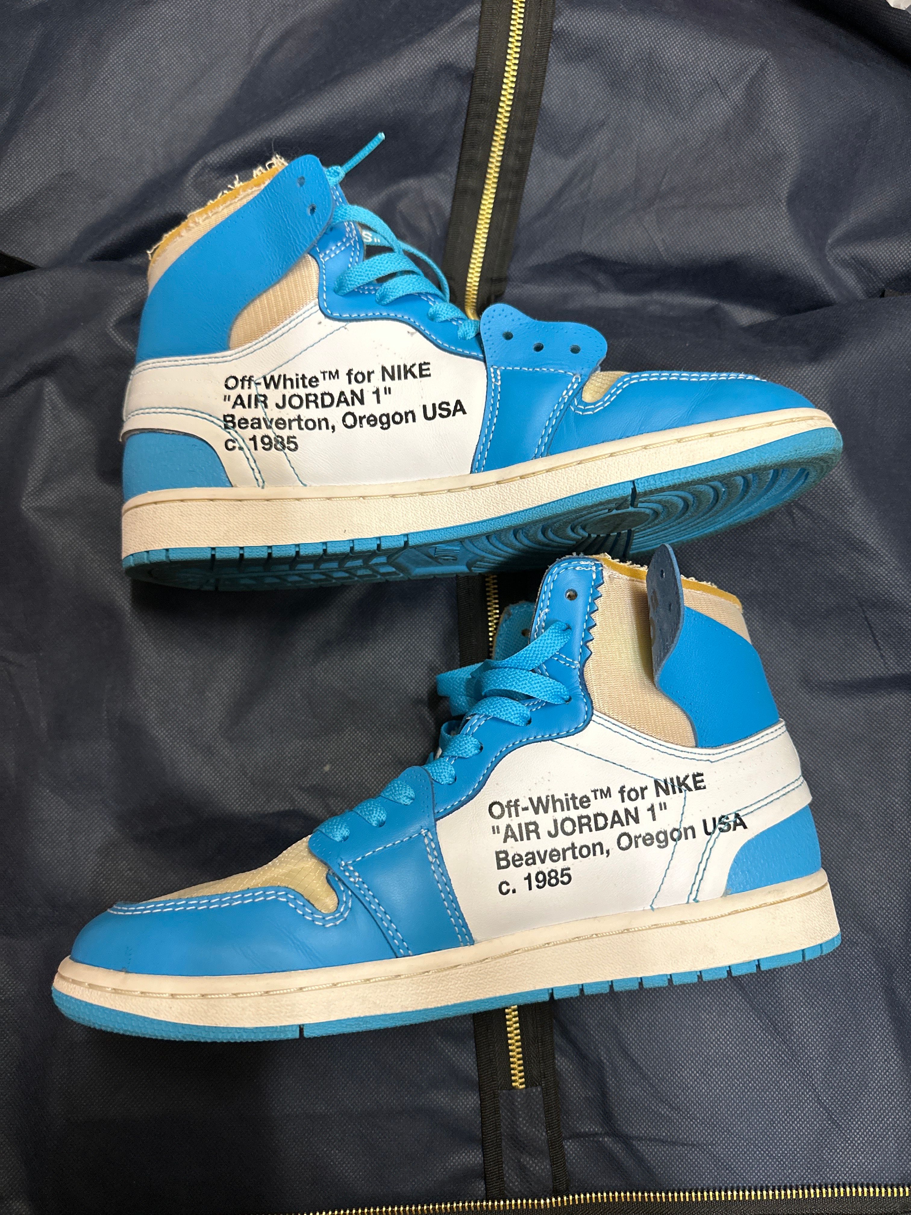 Off-White × Nike Air Jordan 1 High UNC "White/Dark Powder Blue"
