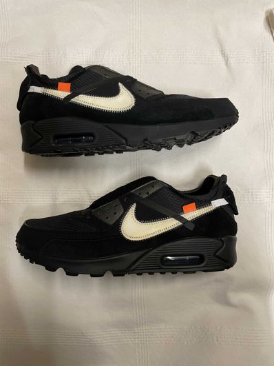 Off-White × Nike Air Max 90 "Black/Black-Cone-White"