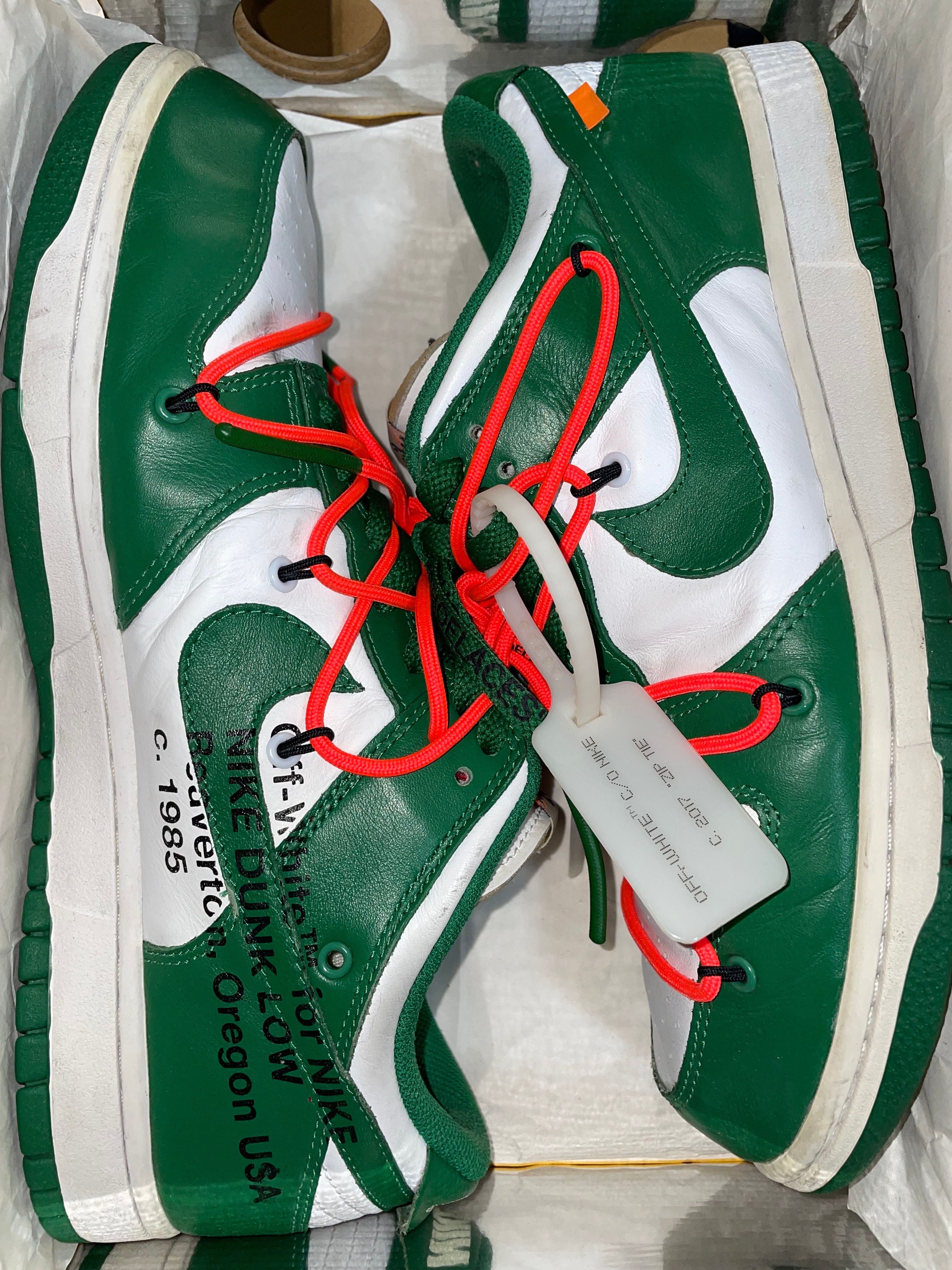 Off-White × Nike Dunk Low "White/Pine Green"