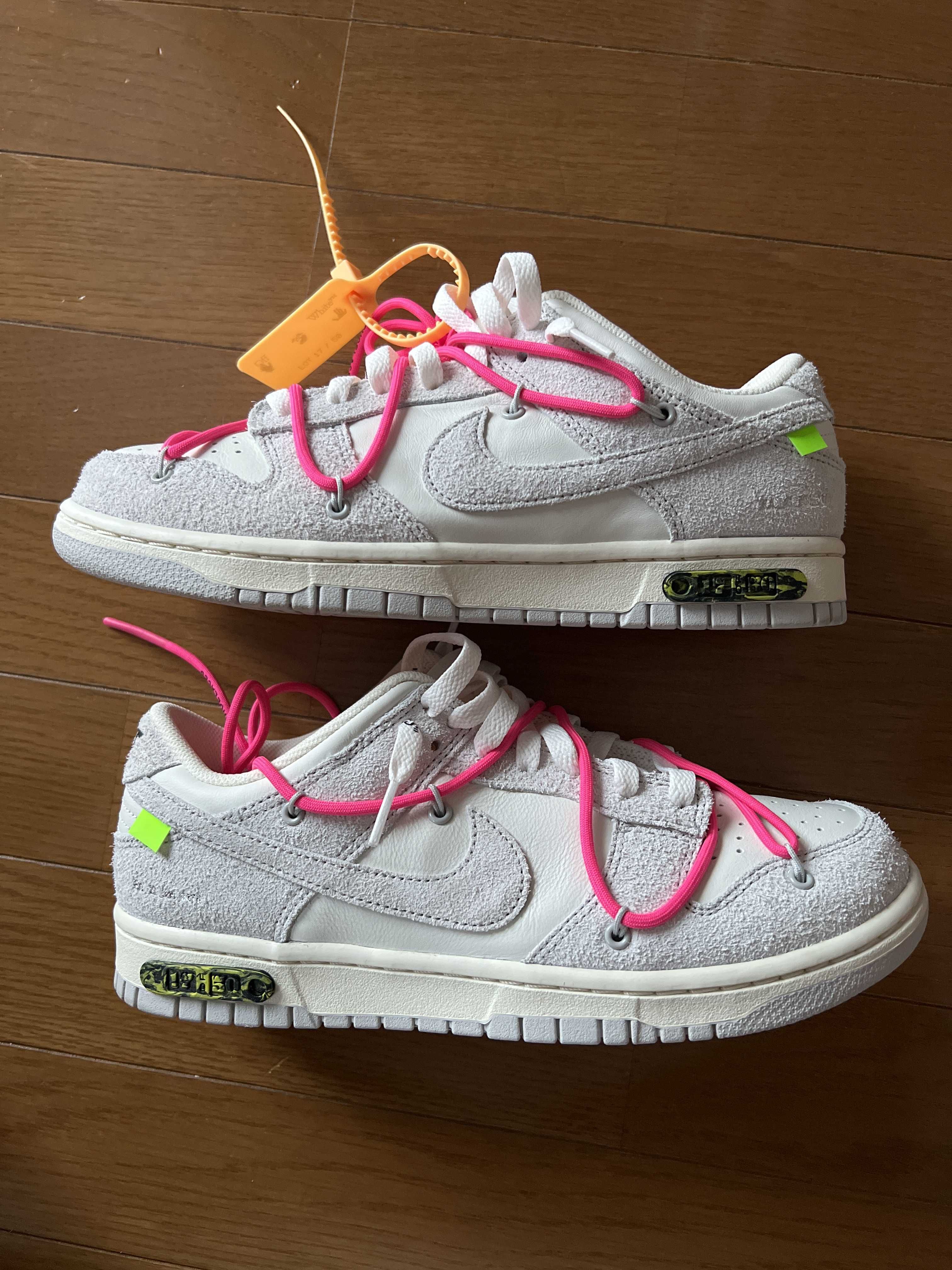 Off-White × Nike Dunk Low "Sail/Neutral Gray/Hyper Pink"