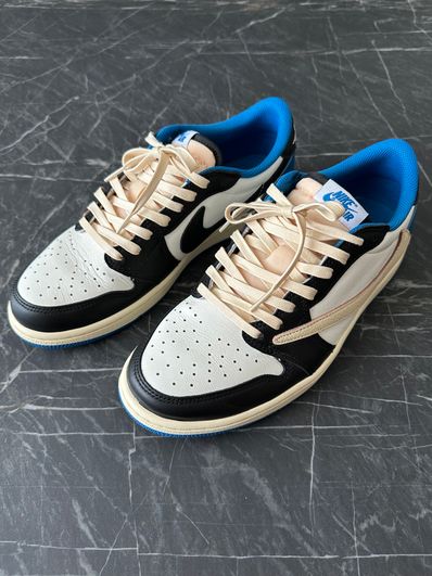 Travis Scott × fragment design × Nike Air Jordan 1 Low OG SP "Military Blue"