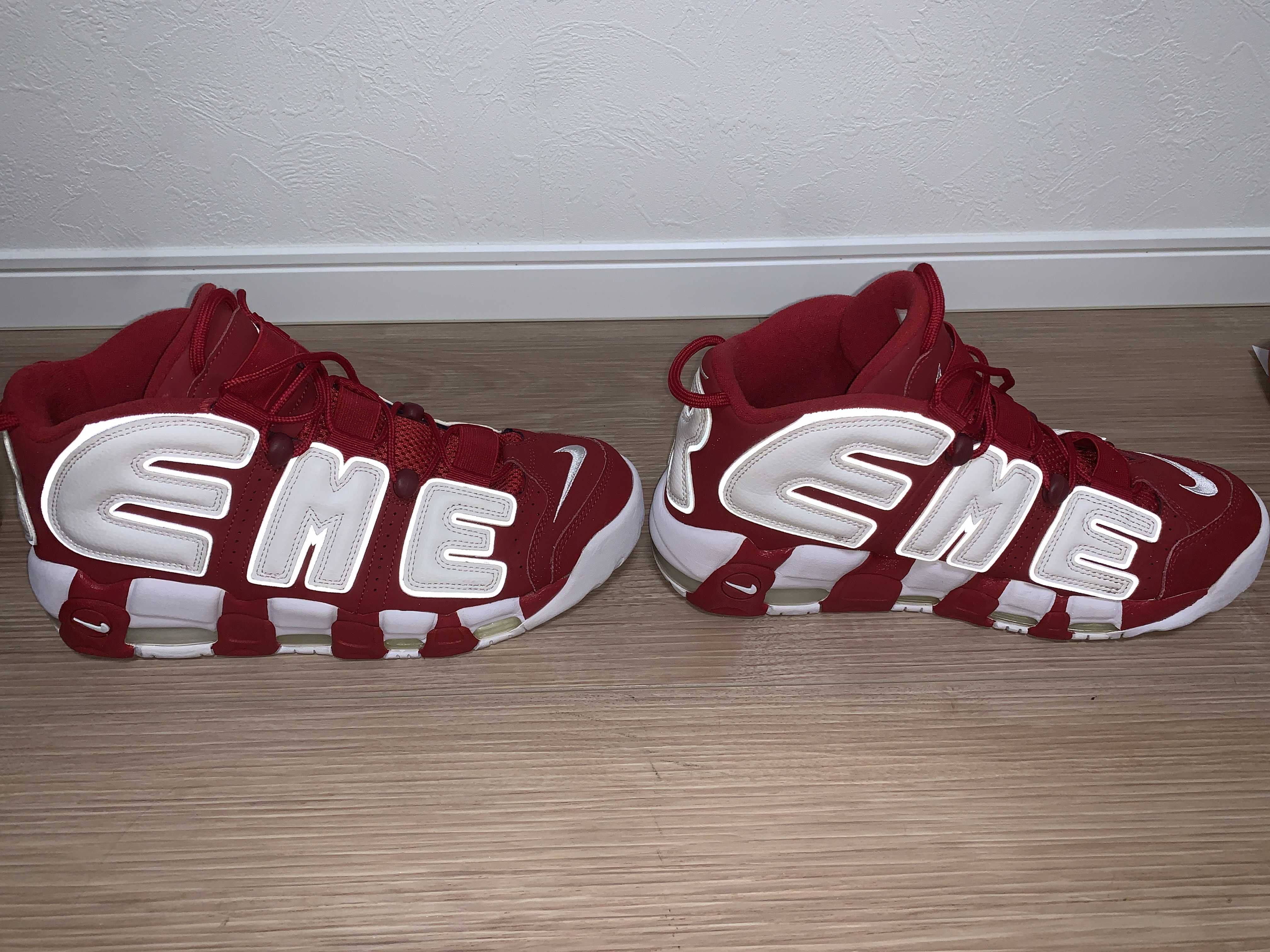 Supreme × Nike Air More Uptempo "White/Red"