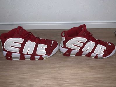 Supreme × Nike Air More Uptempo "White/Red"