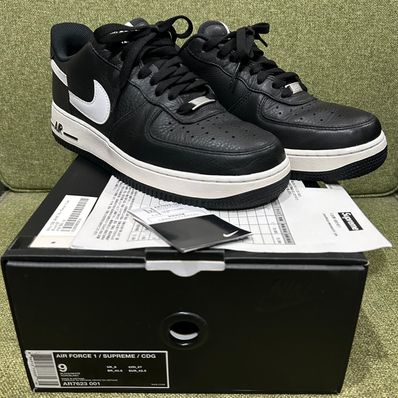 Supreme × COMME des GARCONS SHIRT × Nike Air Force 1 Low "Black/White" (2018)