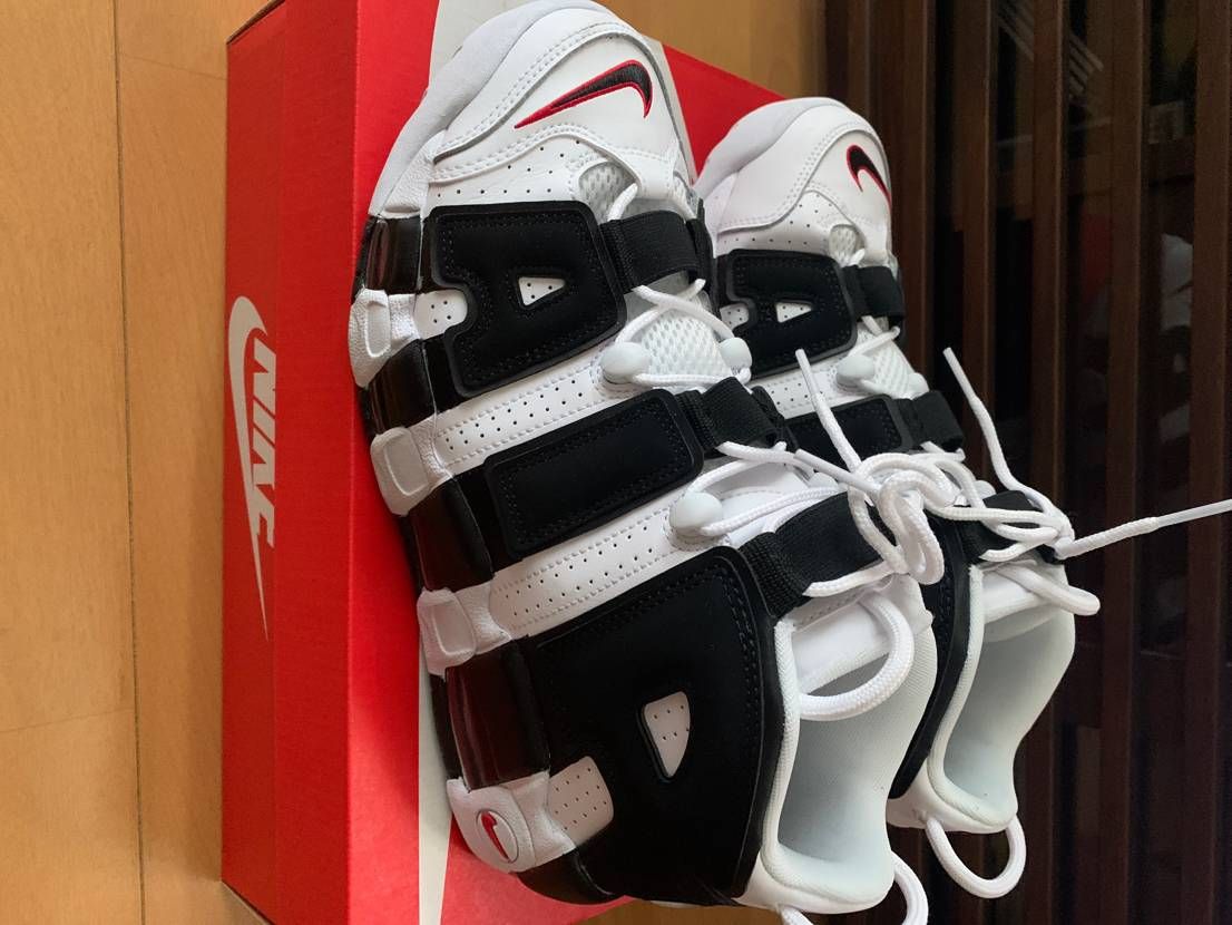 NIKE AIR MORE UPTEMPO "WHITE/BLACK/UNIVERSITY RED"(2020)