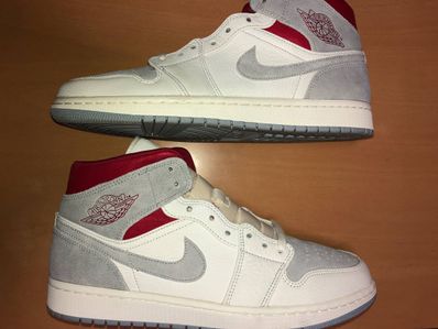 SNS×NIKE AIR JORDAN 1 MID "GREY/RED"