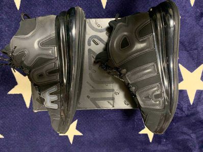 NIKE AIR MORE UPTEMPO 720 BLACK / METALLIC BLACK