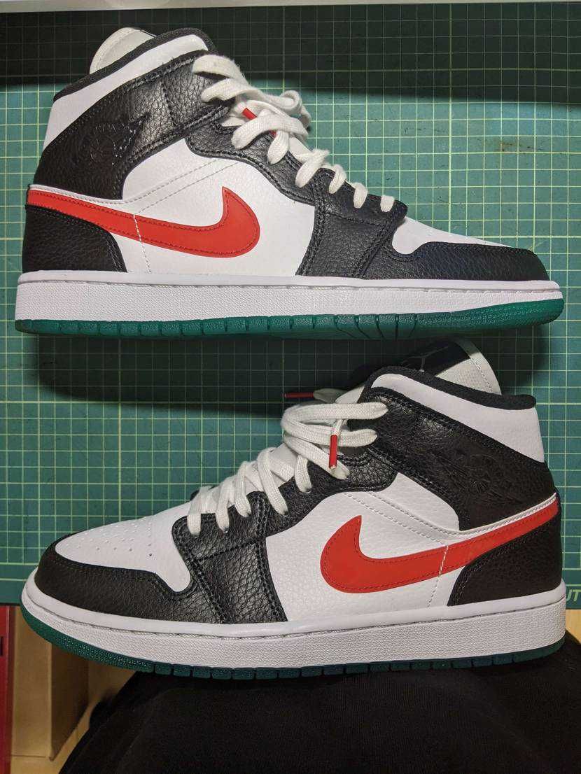 Nike Women's Air Jordan 1 Mid "White/Red/Yellow"