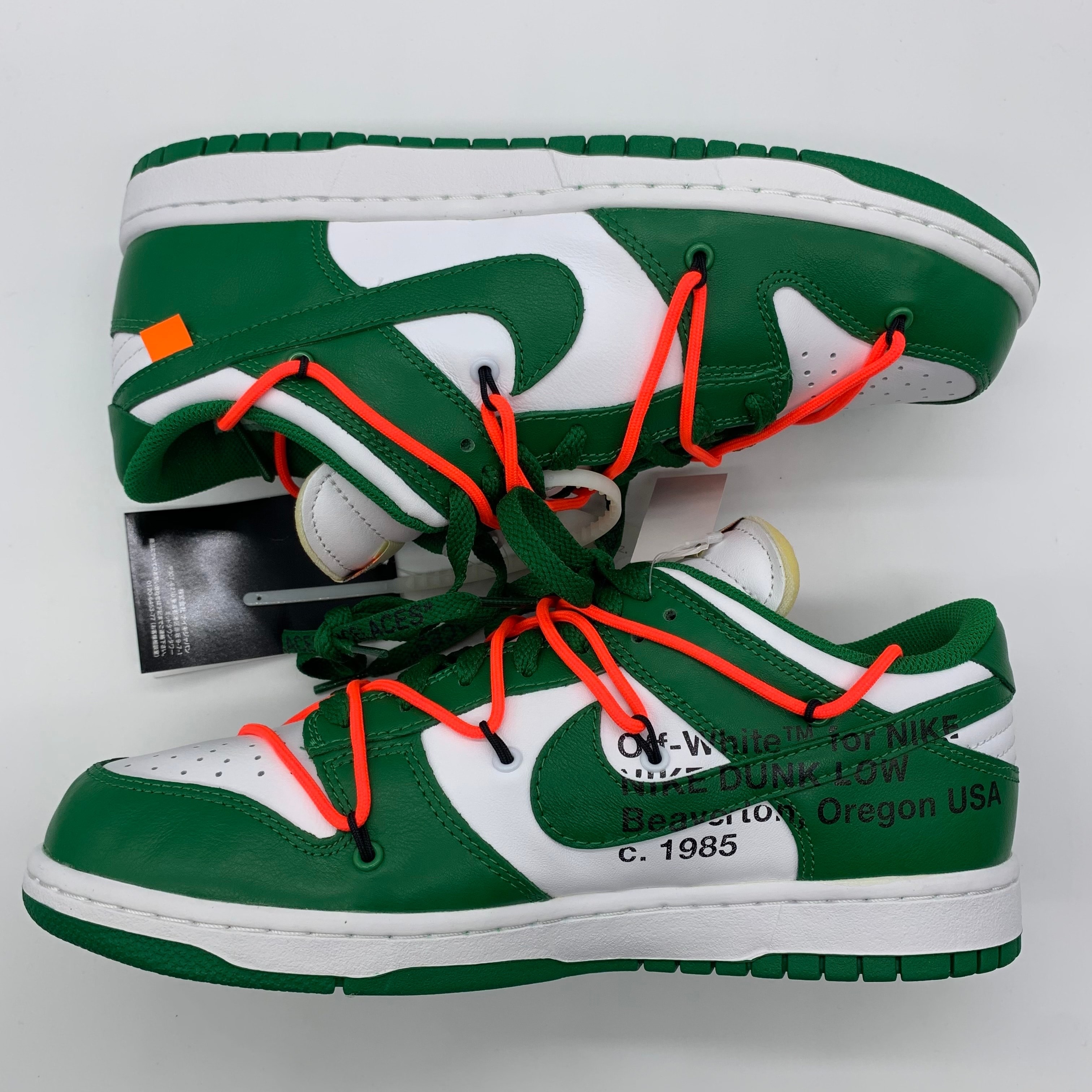 Off-White × Nike Dunk Low "White/Pine Green"