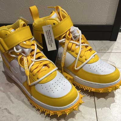 Off-White × Nike Air Force 1 Mid SP LTHR "White and Varsity Maize"