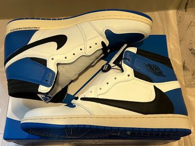 Travis Scott × fragment design × Nike Air Jordan 1 Retro High OG SP "Military Blue"