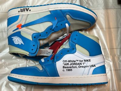 Off-White × Nike Air Jordan 1 High UNC "White/Dark Powder Blue"