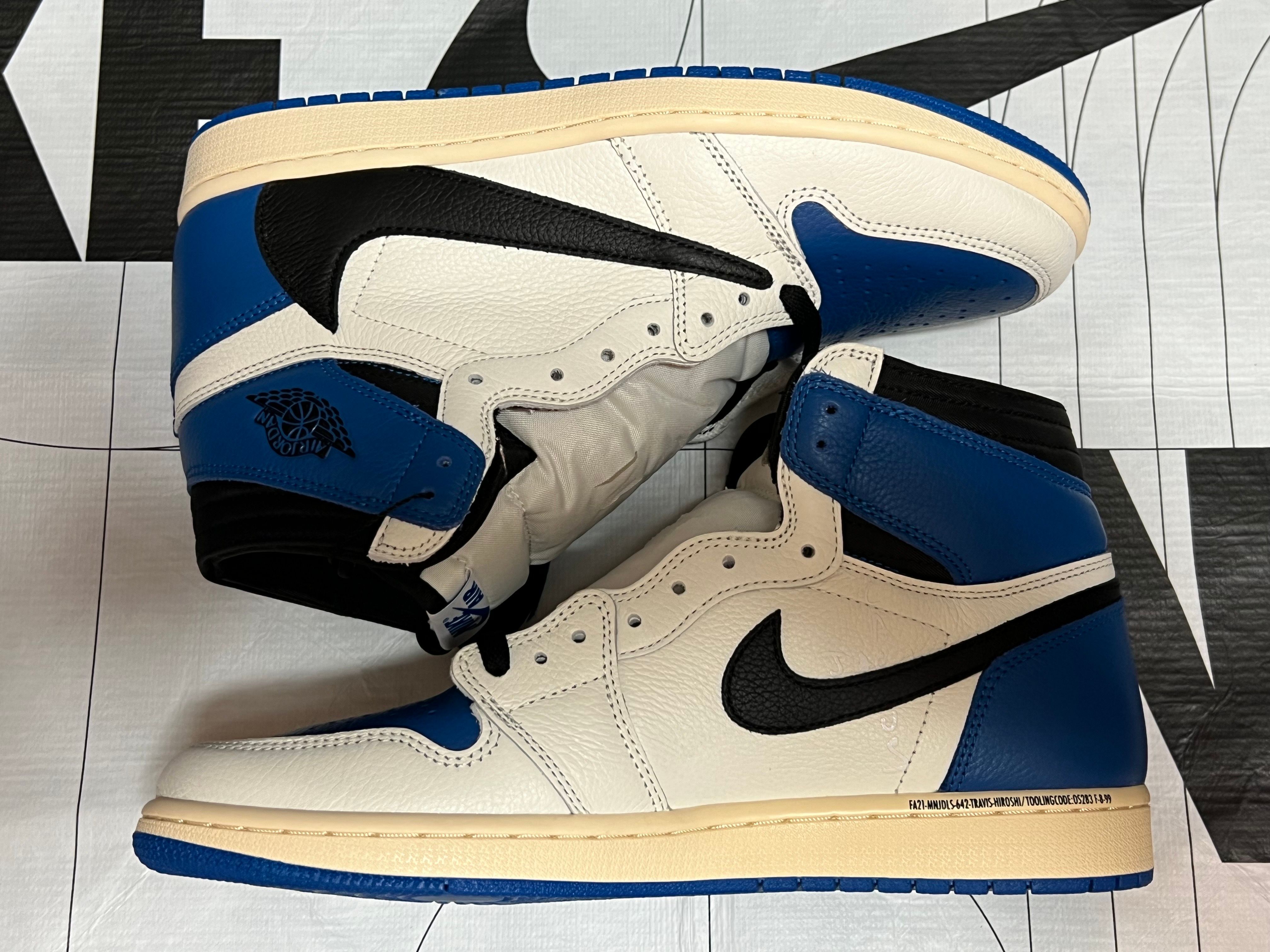 Travis Scott × fragment design × Nike Air Jordan 1 Retro High OG SP "Military Blue"