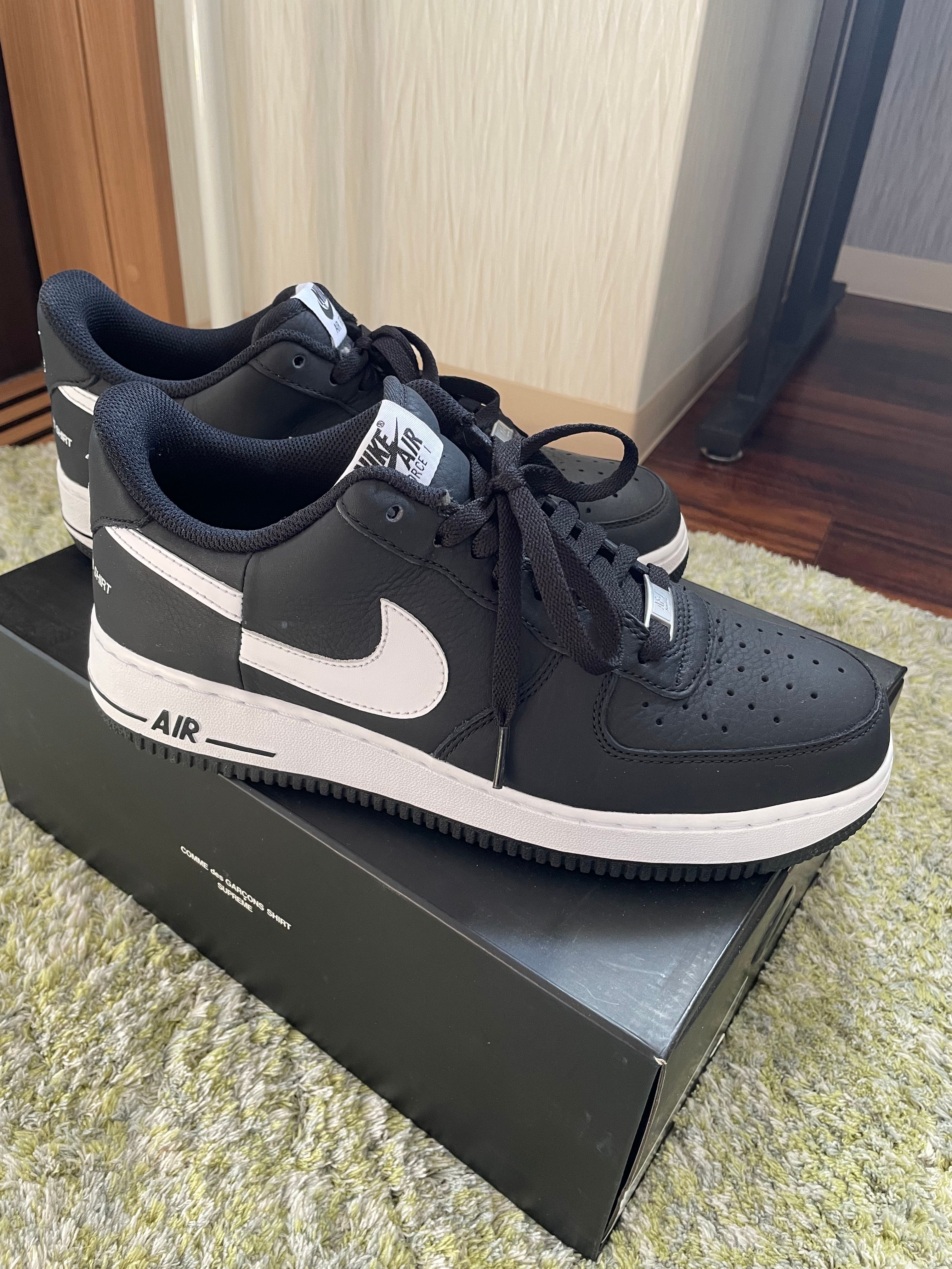 Supreme × COMME des GARCONS SHIRT × Nike Air Force 1 Low "Black/White" (2018)