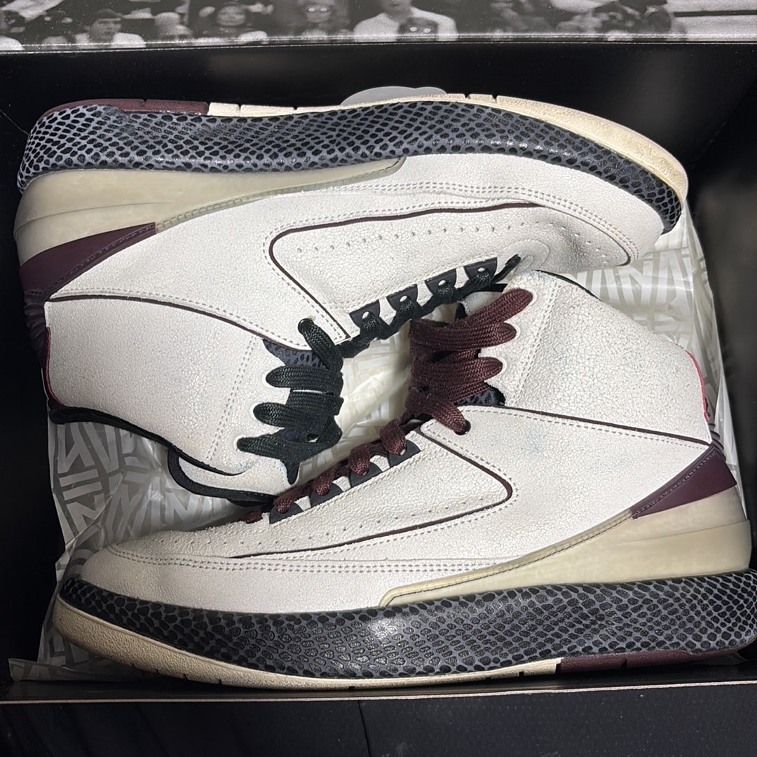 A Ma Maniere × Nike Air Jordan 2 "Airness/Sail and Burgundy"