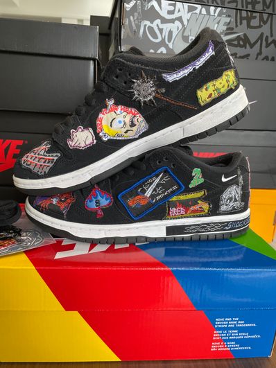Neck face × Nike SB Dunk Low "Black/White/Multi Color"