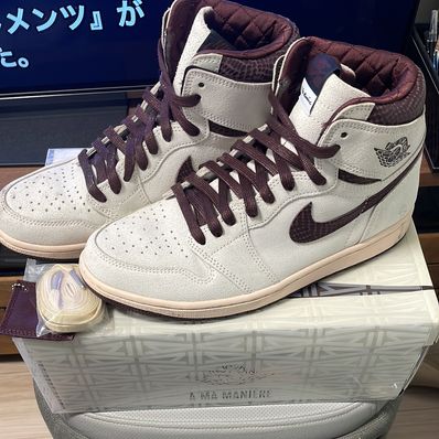A Ma Maniere × Nike Air Jordan 1 Retro High OG "Sail and Burgundy"