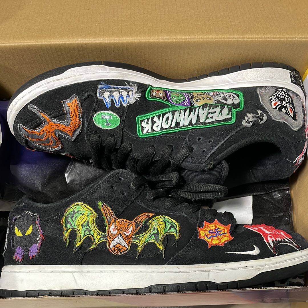 Neck face × Nike SB Dunk Low "Black/White/Multi Color"