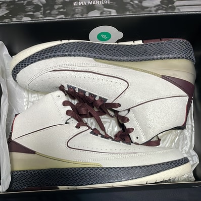 A Ma Maniere × Nike Air Jordan 2 "Airness/Sail and Burgundy"