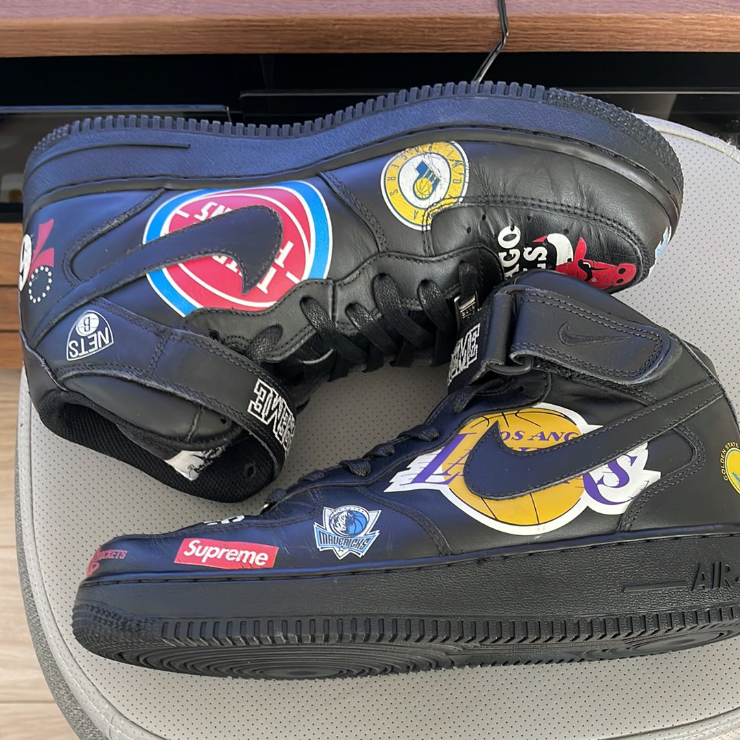 Supreme × NBA × Nike Air Force 1 Mid '07 "Black"