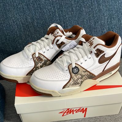 Stussy × Nike Air Flight 89 Low SP "White and Pecan"