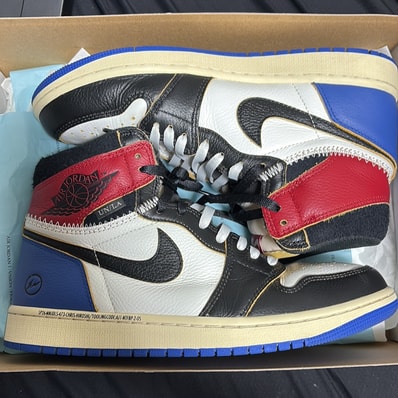fragment design × UNION × Nike Air Jordan 1 High OG "Black/Varsity Red"