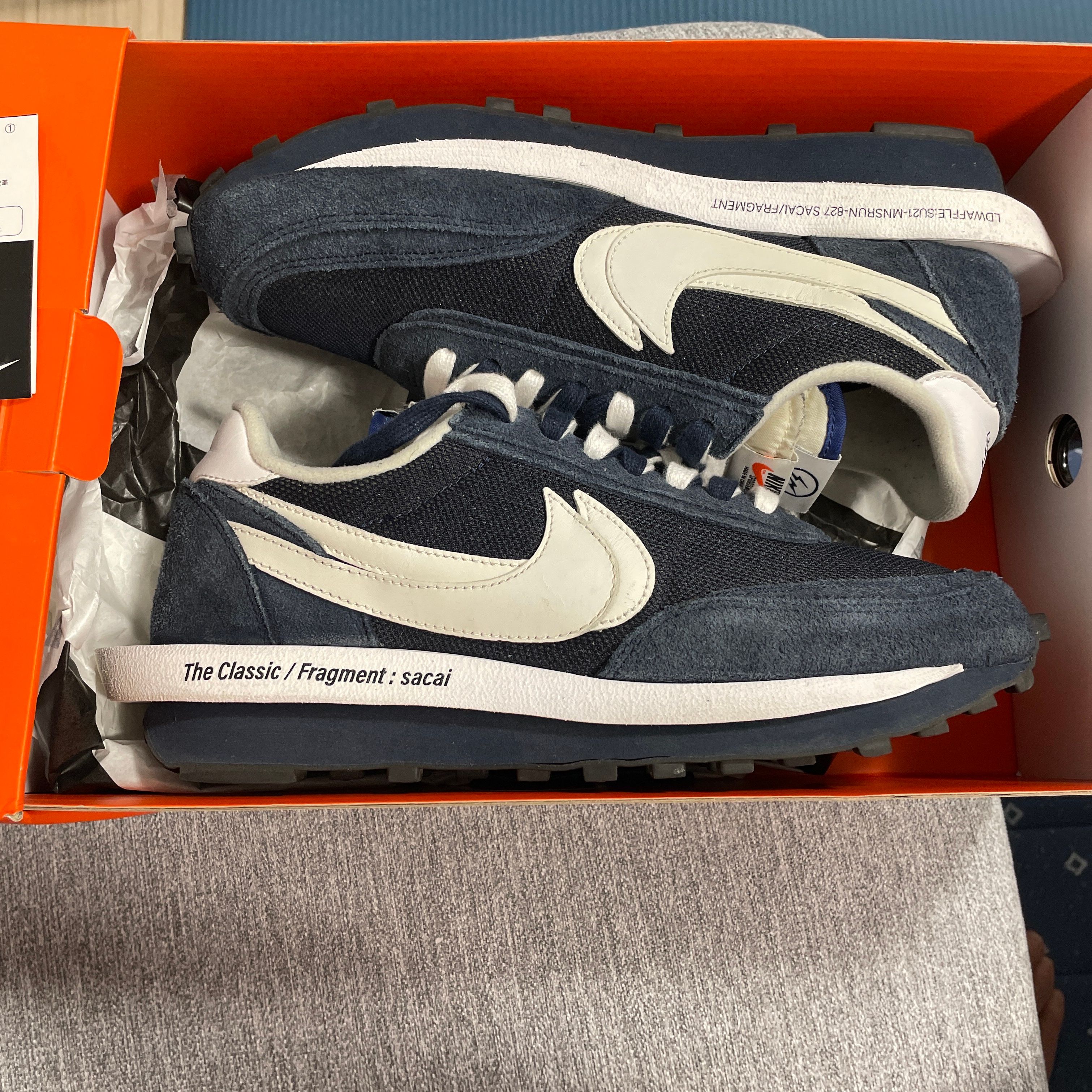 Fragment × sacai × Nike LD Waffle "Blackended Blue"