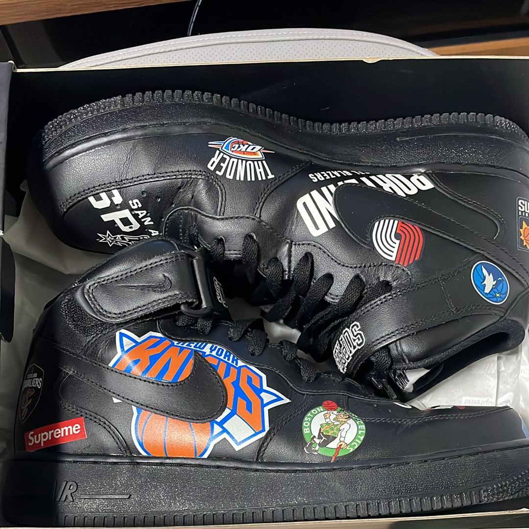Supreme × NBA × Nike Air Force 1 Mid '07 "Black"