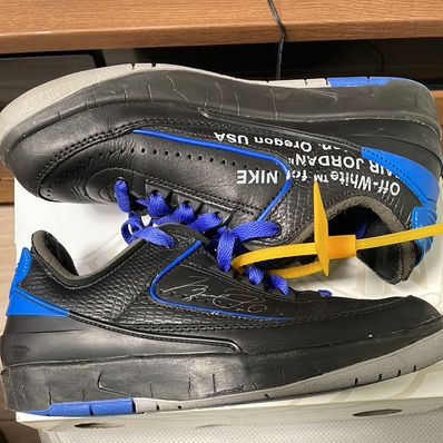 Off-White × Nike Air Jordan 2 Low "Black and Varsity Royal"