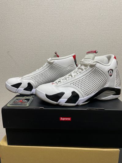 Supreme × Nike Air Jordan 14 Retro "White/University Red"