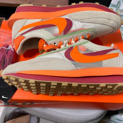 CLOT × Sacai × Nike LD Waffle "Orange Blaze"