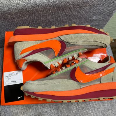 CLOT × Sacai × Nike LD Waffle "Orange Blaze"