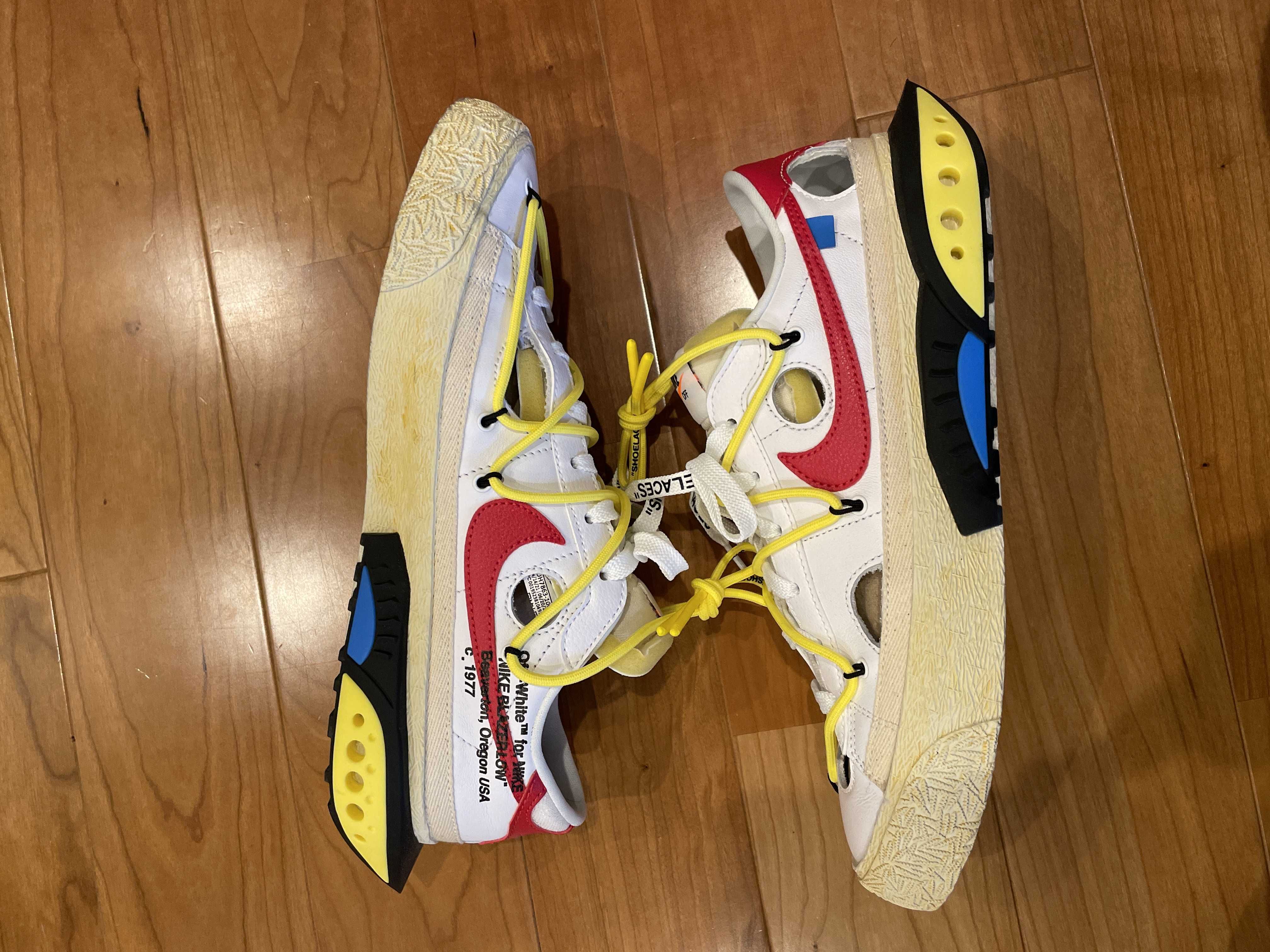Off-White × Nike Blazer Low "White and University Red"